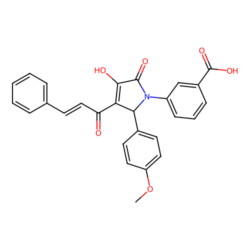 (E)-3-(3-cinnamoyl-4-hydroxy-2-(4-methoxyphenyl)-5-oxo-2,5-dihydro-1H-pyrrol-1-yl)benzoic acid structure