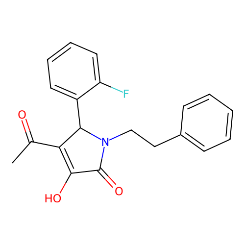 3-Acetyl-2-(2-fluorophenyl)-4-hydroxy-5-oxo-1-(2-phenylethyl)-3-pyrroline structure