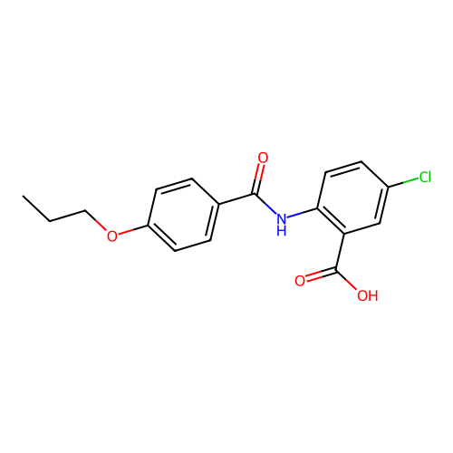 5-Chloro-2-[(4-propoxybenzoyl)amino]benzoic acid structure