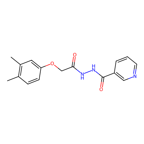 N'-[2-(3,4-dimethylphenoxy)acetyl]pyridine-3-carbohydrazide structure