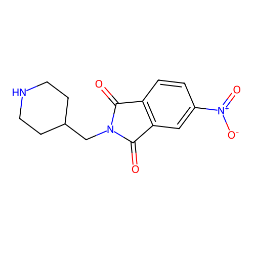 5-nitro-2-(piperidin-4-ylmethyl)-1H-isoindole-1,3(2H)-dione structure