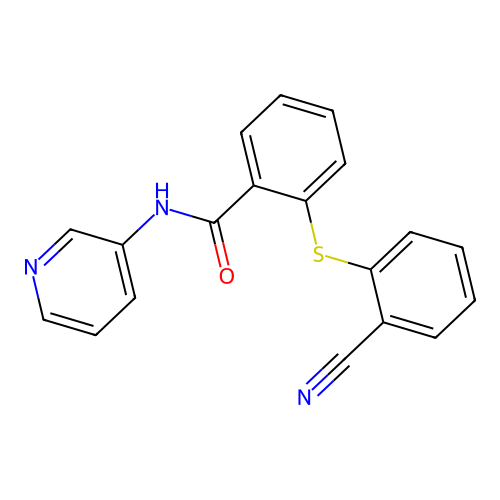 2-((2-cyanophenyl)thio)-N-(pyridin-3-yl)benzamide structure