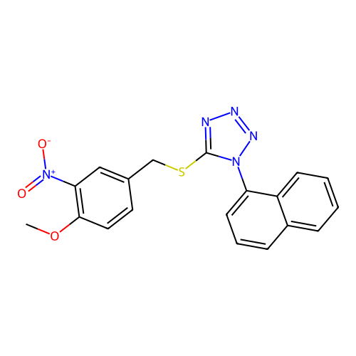 5-(4-Methoxy-3-nitro-benzylsulfanyl)-1-naphthalen-1-yl-1H-tetrazole structure