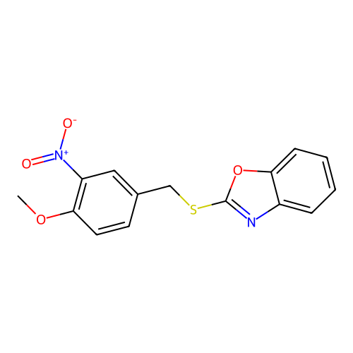 4-(Benzoxazol-2-ylthiomethyl)-1-methoxy-2-nitrobenzene structure