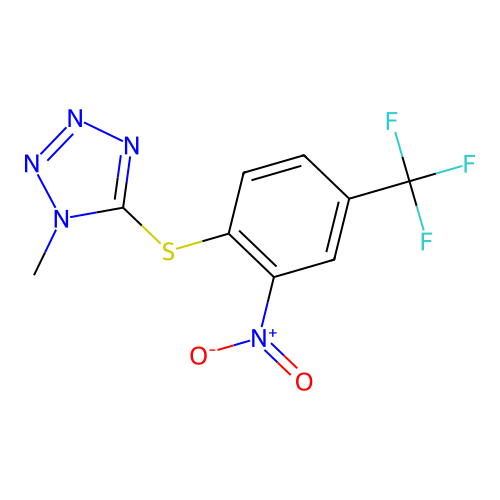 1-methyl-5-{[2-nitro-4-(trifluoromethyl)phenyl]sulfanyl}-1H-tetrazole structure