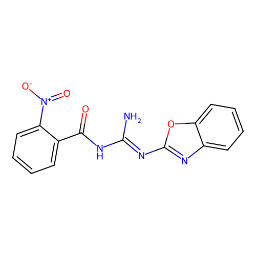 (E)-N-(amino(benzo[d]oxazol-2-ylamino)methylene)-2-nitrobenzamide structure