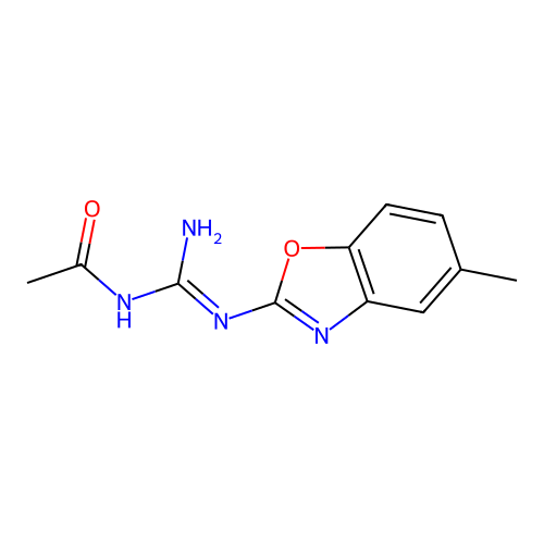 N-Acetyl-N'-(5-methyl-benzooxazol-2-yl)-guanidine structure