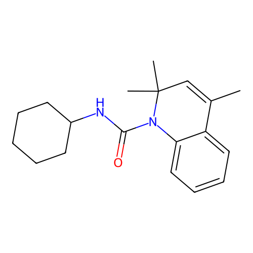 N-cyclohexyl-2,2,4-trimethylquinoline-1(2H)-carboxamide structure
