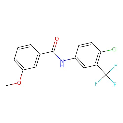 N-[4-chloro-3-(trifluoromethyl)phenyl]-3-methoxybenzamide structure