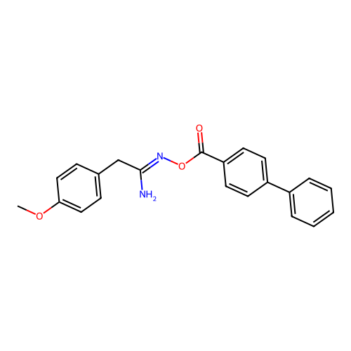 (1Z)-N'-[(biphenyl-4-ylcarbonyl)oxy]-2-(4-methoxyphenyl)ethanimidamide structure