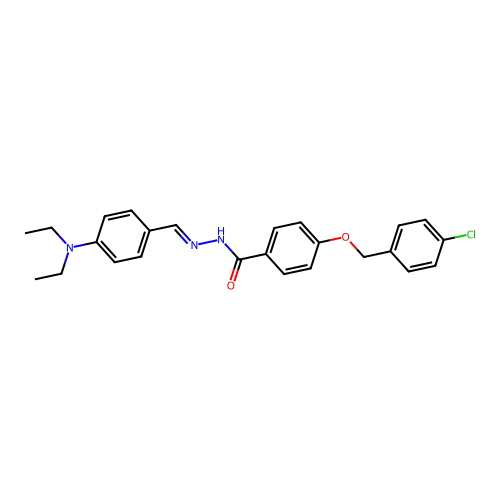 4-((4-Chlorobenzyl)oxy)-N'-(4-(diethylamino)benzylidene)benzohydrazide structure