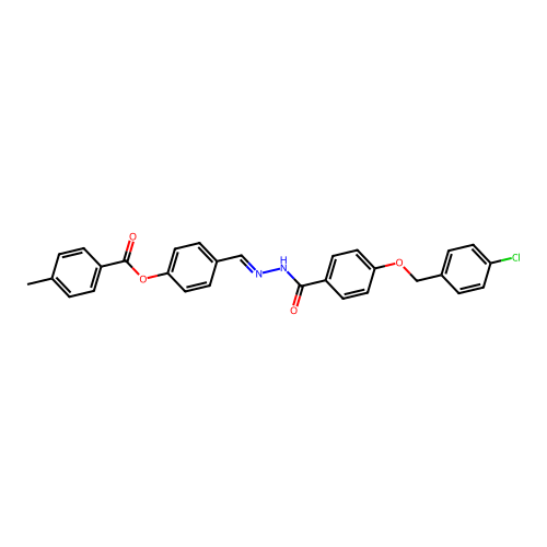 4-(2-(4-((4-Chlorobenzyl)oxy)benzoyl)carbohydrazonoyl)phenyl 4-methylbenzoate structure