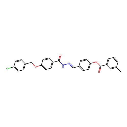 4-(2-(4-((4-Chlorobenzyl)oxy)benzoyl)carbohydrazonoyl)phenyl 3-methylbenzoate structure