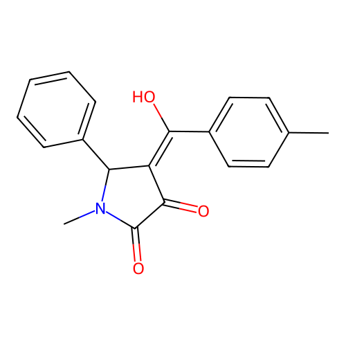 3-Hydroxy-1-methyl-4-(4-methyl-benzoyl)-5-phenyl-1,5-dihydro-pyrrol-2-one structure