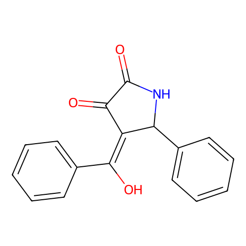 (4E)-4-[hydroxy(phenyl)methylidene]-5-phenylpyrrolidine-2,3-dione structure