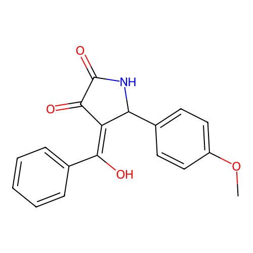 (4E)-4-[hydroxy(phenyl)methylidene]-5-(4-methoxyphenyl)pyrrolidine-2,3-dione structure