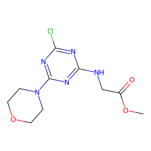 Methyl 2-((4-chloro-6-morpholino-1,3,5-triazin-2-yl)amino)acetate structure