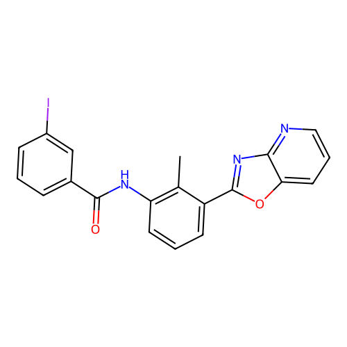 3-iodo-N-[2-methyl-3-([1,3]oxazolo[4,5-b]pyridin-2-yl)phenyl]benzamide structure