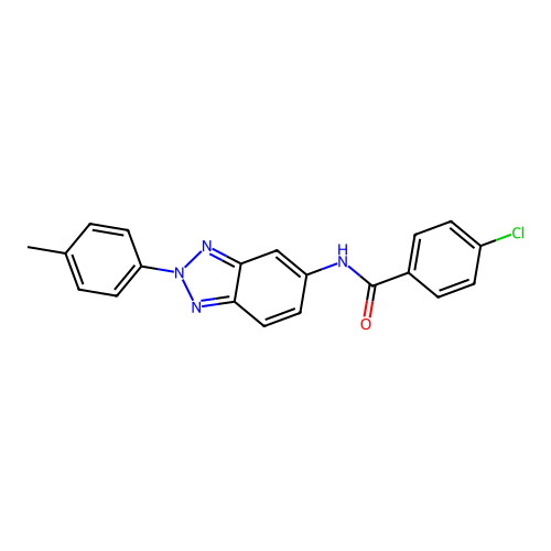 4-chloro-N-[2-(4-methylphenyl)-2H-benzotriazol-5-yl]benzamide structure