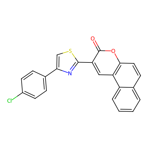 2-[4-(4-Chlorophenyl)-1,3-thiazol-2-yl]benzo[f]chromen-3-one structure