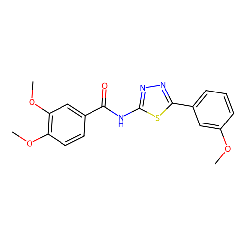 3,4-dimethoxy-N-[5-(3-methoxyphenyl)-1,3,4-thiadiazol-2-yl]benzamide structure