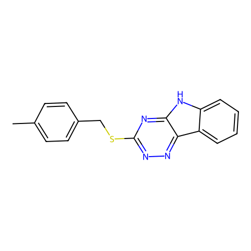 2-(4-Methyl-benzylsulfanyl)-9H-1,3,4,9-tetraaza-fluorene structure