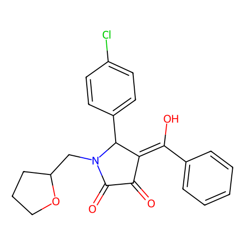 4-benzoyl-5-(4-chlorophenyl)-3-hydroxy-1-((tetrahydrofuran-2-yl)methyl)-1H-pyrrol-2(5H)-one structure