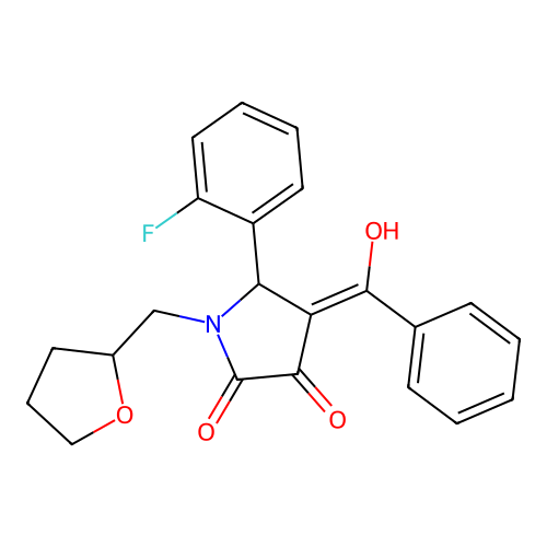 4-benzoyl-5-(2-fluorophenyl)-3-hydroxy-1-((tetrahydrofuran-2-yl)methyl)-1H-pyrrol-2(5H)-one structure