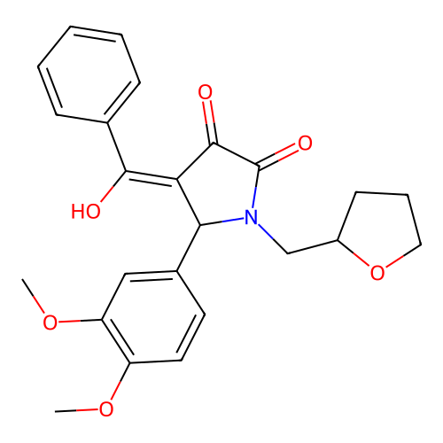 4-benzoyl-5-(3,4-dimethoxyphenyl)-3-hydroxy-1-((tetrahydrofuran-2-yl)methyl)-1H-pyrrol-2(5H)-one structure