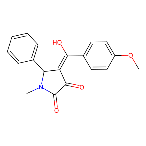 3-hydroxy-4-(4-methoxybenzoyl)-1-methyl-5-phenyl-1H-pyrrol-2(5H)-one structure
