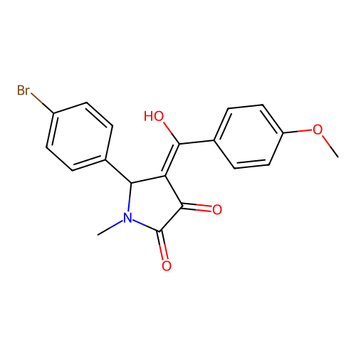 5-(4-bromophenyl)-3-hydroxy-4-(4-methoxybenzoyl)-1-methyl-1H-pyrrol-2(5H)-one structure