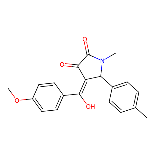 3-hydroxy-4-(4-methoxybenzoyl)-1-methyl-5-(p-tolyl)-1H-pyrrol-2(5H)-one structure
