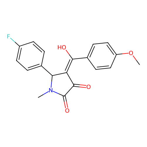 5-(4-fluorophenyl)-3-hydroxy-4-(4-methoxybenzoyl)-1-methyl-1H-pyrrol-2(5H)-one structure