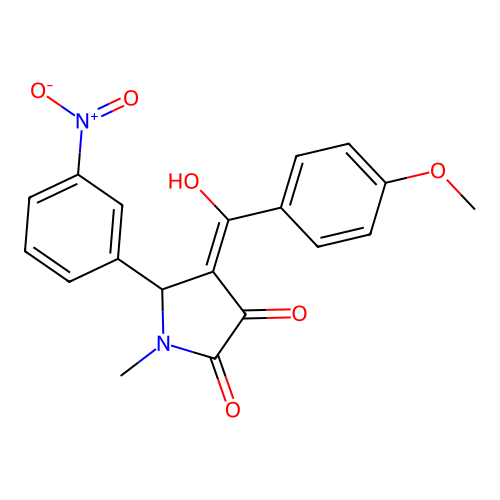 3-hydroxy-4-(4-methoxybenzoyl)-1-methyl-5-(3-nitrophenyl)-1H-pyrrol-2(5H)-one structure