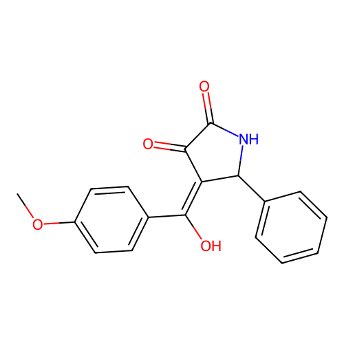 3-hydroxy-4-[(4-methoxyphenyl)carbonyl]-5-phenyl-1,5-dihydro-2H-pyrrol-2-one structure