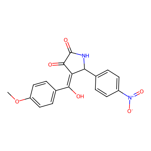 (4E)-4-[hydroxy-(4-methoxyphenyl)methylidene]-5-(4-nitrophenyl)pyrrolidine-2,3-dione structure
