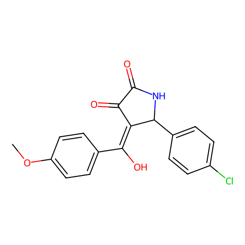 (4E)-5-(4-chlorophenyl)-4-[hydroxy-(4-methoxyphenyl)methylidene]pyrrolidine-2,3-dione structure