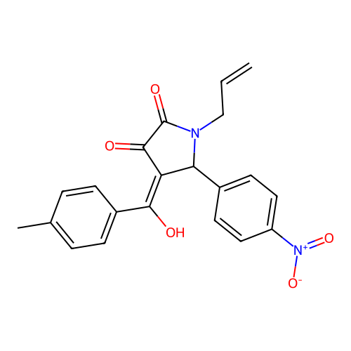 1-allyl-3-hydroxy-4-(4-methylbenzoyl)-5-(4-nitrophenyl)-1H-pyrrol-2(5H)-one structure