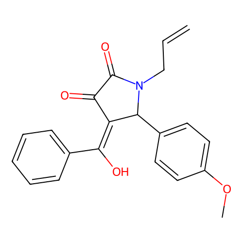 1-allyl-4-benzoyl-3-hydroxy-5-(4-methoxyphenyl)-1,5-dihydro-2H-pyrrol-2-one structure
