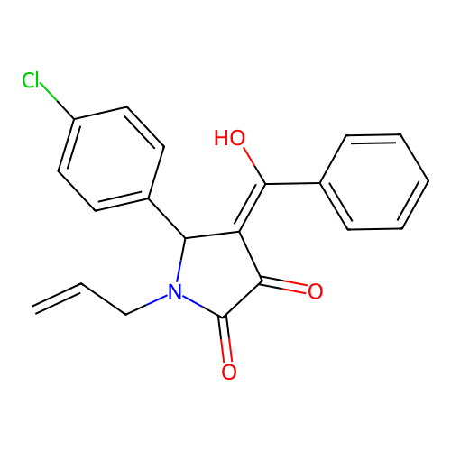 (4E)-5-(4-chlorophenyl)-4-[hydroxy(phenyl)methylidene]-1-prop-2-enylpyrrolidine-2,3-dione structure