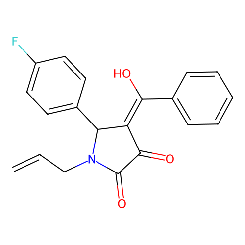 1-allyl-4-benzoyl-5-(4-fluorophenyl)-3-hydroxy-1H-pyrrol-2(5H)-one structure