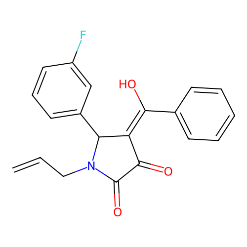 1-allyl-4-benzoyl-5-(3-fluorophenyl)-3-hydroxy-1H-pyrrol-2(5H)-one structure