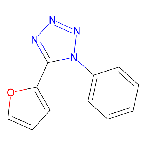 5-(Furan-2-yl)-1-phenyltetrazole structure