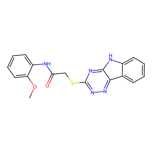 N-(2-Methoxy-phenyl)-2-(9H-1,3,4,9-tetraaza-fluoren-2-ylsulfanyl)-acetamide structure
