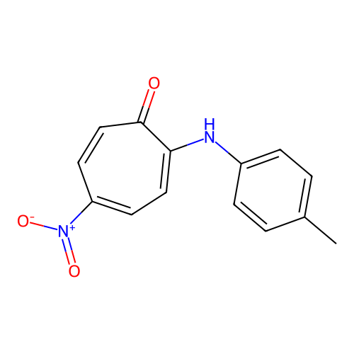 2-(4-Methylanilino)-5-nitrocyclohepta-2,4,6-trien-1-one structure