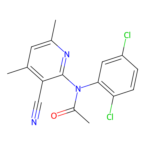 N-(3-cyano-4,6-dimethylpyridin-2-yl)-N-(2,5-dichlorophenyl)acetamide structure