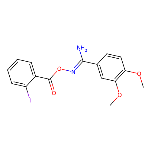 N'-{[(2-iodophenyl)carbonyl]oxy}-3,4-dimethoxybenzenecarboximidamide structure