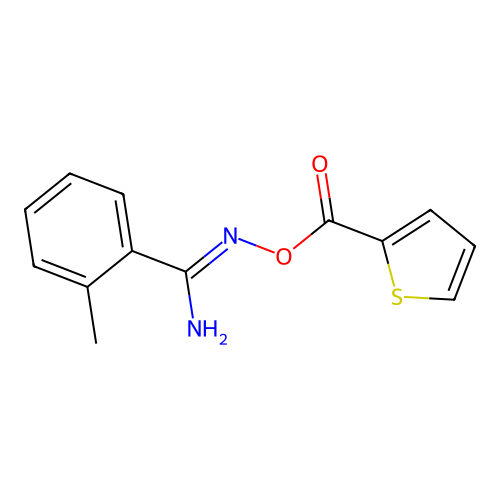2-methyl-N'-[(2-thienylcarbonyl)oxy]benzenecarboximidamide structure