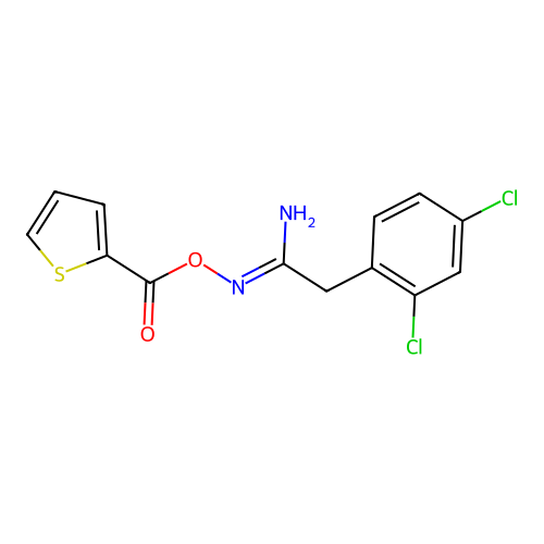 (1Z)-2-(2,4-dichlorophenyl)-N'-[(thiophen-2-ylcarbonyl)oxy]ethanimidamide structure