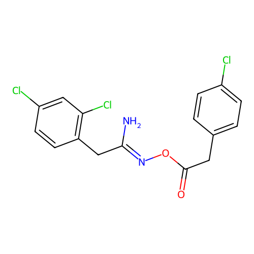 (1Z)-N'-{[(4-chlorophenyl)acetyl]oxy}-2-(2,4-dichlorophenyl)ethanimidamide structure
